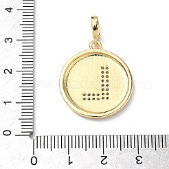Brass Micro Pave Clear Cubic Zirconia Pendants&nbsp;KK-L253-17G-L