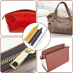 3Pcs 3 Colors PU Leather Zipper Sewing Accessories&nbsp;FIND-CL0001-17