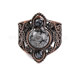 Mixed Stone Retro Finger Rings&nbsp;RJEW-B067-01R