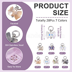 28Pcs 7 Colors Electroplate Glass Charms&nbsp;PALLOY-TAC0233