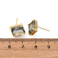 Brass Rectangle Stud Earring Findings&nbsp;KK-P325-50G