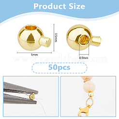 50Pcs Brass Crimp Beads&nbsp;KK-DC0004-57G