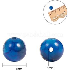 Dyed Natural Agate Faceted Round Beads&nbsp;G-NB0001-07