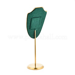 Bust Shaped Microfiber Necklace Display Stands with Golden Tone Aluminum Alloy Support&nbsp;ODIS-H006-01B