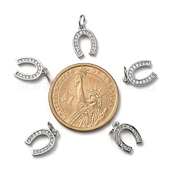 CZ Brass Micro Pave Cubic Zirconia Horse Shoe Charms&nbsp;ZIRC-L018-13P
