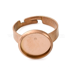 Adjustable 201 Stainless Steel Finger Rings Components&nbsp;STAS-E484-44D-RG