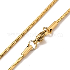 Ion Plating(IP) 304 Stainless Steel Square Snake Chain Necklaces&nbsp;STAS-A066-07-02G