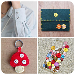 450Pcs 15 Styles Resin Buttons&nbsp;RESI-TA0004-13