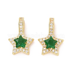 Brass Micro Pave Cubic Zirconia Pendants&nbsp;ZIRC-A023-08LG