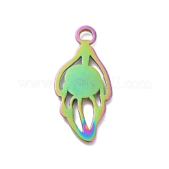 Ion Plating(IP) 304 Stainless Steel Pendant Cabochon Settings&nbsp;STAS-F282-13P