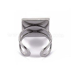 Non-Tarnish 201 Stainless Steel Cuff Pad Ring Settings&nbsp;X-STAS-S080-041C-P