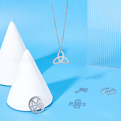 80Pcs 4 Style 201 Stainless Steel Pendants&nbsp;STAS-DC0006-40