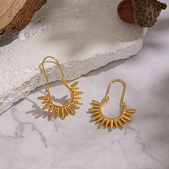 Vintage European Style Sun 304 Stainless Steel Hoop Earrings&nbsp;LS-KG5327-1
