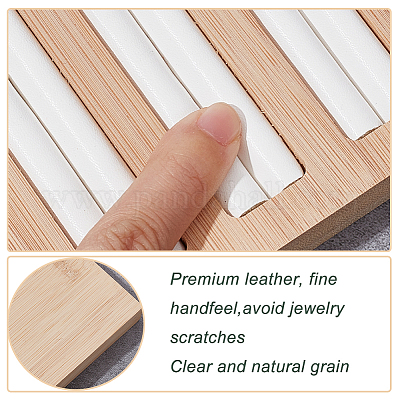 9-Slot Bamboo Ring Organizer Display Trays&nbsp;EDIS-WH0016-044A-1