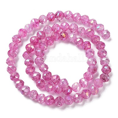 Transparent Electroplate Glass Beads Strands&nbsp;X-EGLA-F160-02D-1
