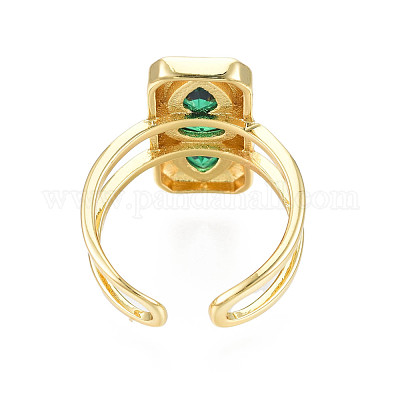 Wholesale Cubic Zirconia Rectangle Open Cuff Ring
