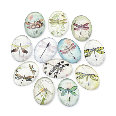 Flatback Glass Cabochons&nbsp;X-GGLA-S034-25x18-007-1