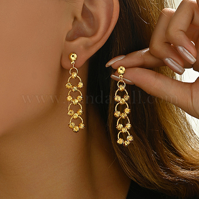 Elegant and Versatile Brass Dangle Stud Earrings&nbsp;GA3926-2-1