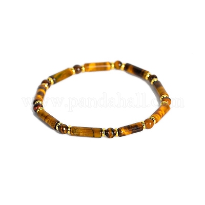 Natural Tiger Eye Bead Stretch Bracelets&nbsp;PW-WG50993-17-1