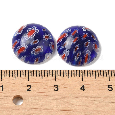 Handmade Millefiori Glass Cabochons&nbsp;LAMP-H063-01C-1