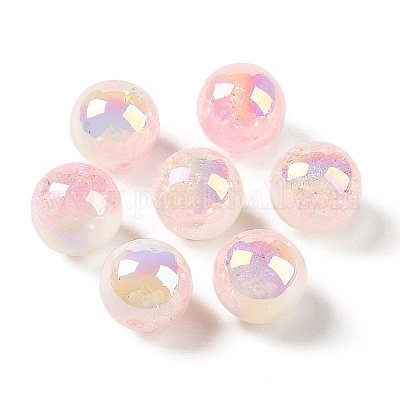 UV Plating Opaque Crackle Two-tone Acrylic Beads&nbsp;X1-MACR-C032-01F-1