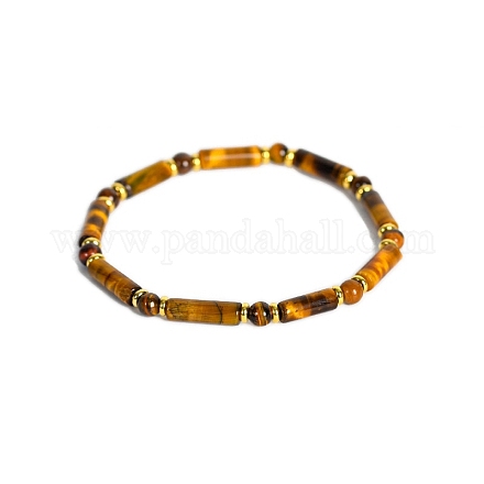 Natural Tiger Eye Bead Stretch Bracelets PW-WG50993-17-1