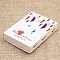 Kraft Paper Boxes and Necklace Jewelry Display Cards, Packaging Boxes, with Feather Pattern, White, Folded Box Size: 7.3x5.4x1.2cm, Display Card: 7x5x0.05cm