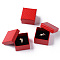 Square Cardboard Ring Boxes, with Sponge Inside, Red, 2x2x1-3/8 inch(5x5x3.5cm)