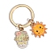 Alloy Keychain, Cactus, Cat Shape, White, 10x3cm