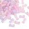 Gradient Color Transparent Acrylic Beads, with Golden Foil, Bone, PeachPuff, 15x7x6.5mm, Hole: 2.5mm, about: 1470pcs/500g