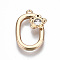 Brass Pendants, with Rhinestones, Cadmium Free & Nickel Free & Lead Free, Alphabet, Golden, Letter.O, 18x11x2.5mm, Hole: 1mm