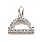 Brass Micro Pave Cubic Zirconia Charms, Constellation Charms, with Jump Ring, Cadmium Free & Lead Free, Libra, 9.5x12x1.5mm, Hole: 3.5mm