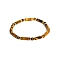 Natural Tiger Eye Bead Stretch Bracelets, with Alloy Beads, Column, Inner Diameter: 5cm