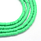 Handmade Polymer Clay Heishi Beads, Disc/Flat Round, Lime, 8x0.5~1mm, Hole: 2mm, about 380~400pcs/strand, 17.7 inch