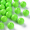 Opaque Acrylic Beads, Round, Lime, 20x19mm, Hole: 3mm