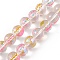 Transparent Glass Beads Strands, Hand Painted Beads, wiuth Enamel, Round, Pearl Pink, 12~2.5mm, Hole: 1.2mm, about 30pcs/strand, 13.58 inch(34.5cm)