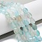 Natural Agate Beads Strands, Dyed & Heated, Twist, Pale Turquoise, 12x8x8mm, Hole: 1.2mm, about 33pcs/strand, 16.34''(41.5cm)