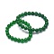 Natural Malaysia Jade(Dyed) Bead Stretch Bracelets, Round, Inner Diameter: 2 inch~2-1/8 inch(5.2~5.5cm), Bead: 10mm