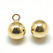 Brass Charms, Cadmium Free & Nickel Free & Lead Free, Round, Real 18K Gold Plated, 14x10mm, Hole: 2mm