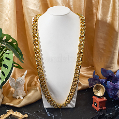 1Pc 19MM Aluminum Alloy Cuban Link Chain Necklaces&nbsp;NJEW-SP0001-20B