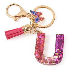 Alloy Resin Butterfly Keychains&nbsp;KEYC-TADJ0002-02G-U