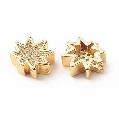 Rack Plating Brass Cubic Zirconia Beads&nbsp;KK-B051-05G