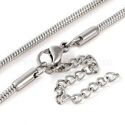 201 Stainless Steel Round Snake Chain Necklaces for Women&nbsp;NJEW-G140-06D-P-1