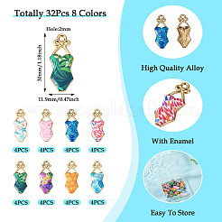 32Pcs 8 Colors Alloy Enamel Pendants&nbsp;ENAM-TA0003-95
