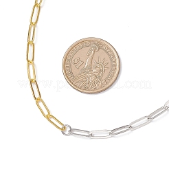 3Pcs 3 Colors 4MM Brass Paperclip Chain Necklaces for Women Men&nbsp;NJEW-JN05569