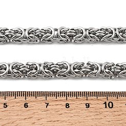 Tarnish Resistant 304 Stainless Steel Necklace Men's Byzantine Chain Necklaces&nbsp;NJEW-H411-26