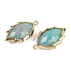 Natural Amazonite Faceted Leaf Pendants&nbsp;G-I375-04G-02