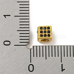 Brass Micro Pave Black Cubic Zirconia Beads&nbsp;KK-G493-37A-G02