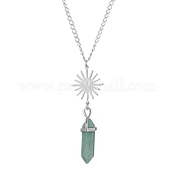 Natural Green Aventurine Pendant Necklaces&nbsp;NJEW-JN04694-03