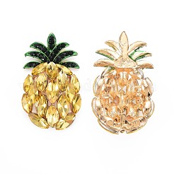 Rack Plating Alloy Emerald Rhinestone Cabochons&nbsp;PALLOY-S143-13